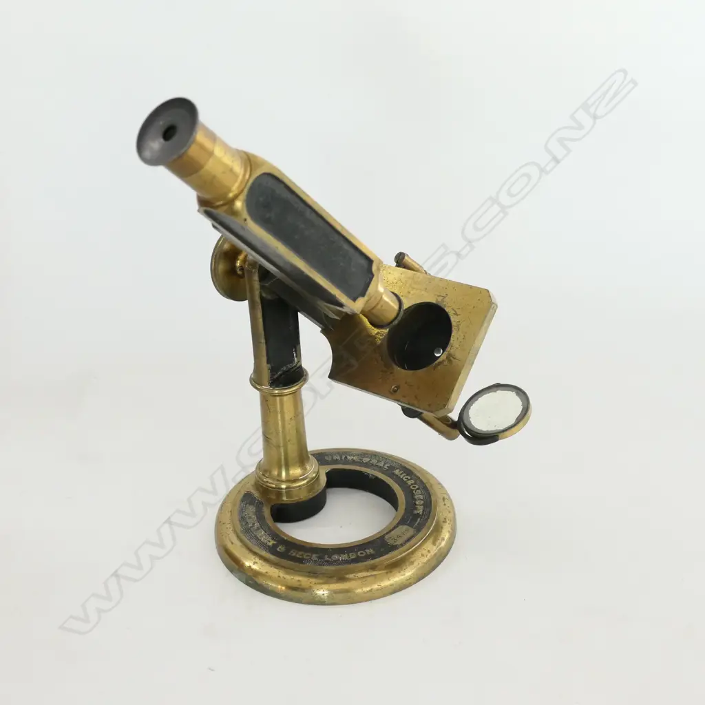 SMITH, BECK & BECK, LONDON UNIVERSAL MICROSCOPE No.3499, c.1863, IN MAHOG CASE Image 1++